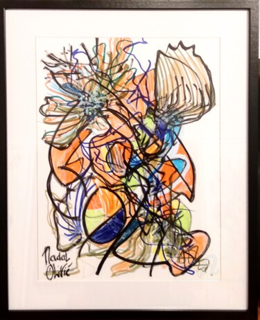 Рисунок под названием "OEUVRE UNIQUE "BLOO…" - Nathalie Nadal-Olivié, Подлинное произведение искусства, Маркер Установлен на…