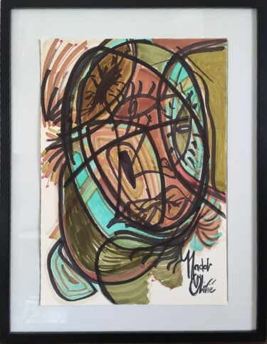 Drawing titled "OEUVRE UNIQUE "UNKN…" by Nathalie Nadal-Olivié, Original Artwork, Marker