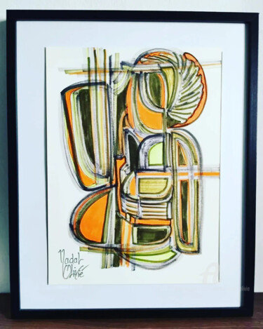 Zeichnungen mit dem Titel "OEUVRE UNIQUE "ARAB…" von Nathalie Nadal-Olivié, Original-Kunstwerk, Marker