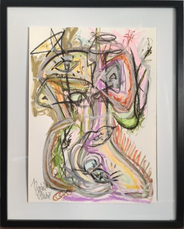 Dessin intitulée "OEUVRE UNIQUE "FANT…" par Nathalie Nadal-Olivié, Œuvre d'art originale, Pastel