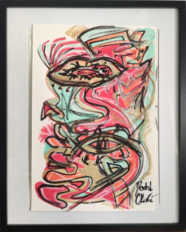 Drawing titled "OEUVRE UNIQUE "ROSE…" by Nathalie Nadal-Olivié, Original Artwork, Marker