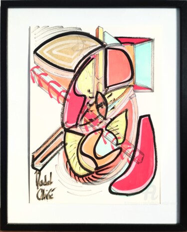 Drawing titled "OEUVRE UNIQUE "INTR…" by Nathalie Nadal-Olivié, Original Artwork, Marker