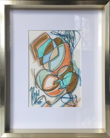 Zeichnungen mit dem Titel "OEUVRE UNIQUE "FLUE…" von Nathalie Nadal-Olivié, Original-Kunstwerk, Marker