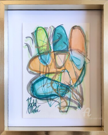 Drawing titled "OEUVRE UNIQUE "PAST…" by Nathalie Nadal-Olivié, Original Artwork, Watercolor