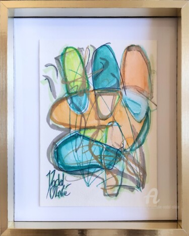 Zeichnungen mit dem Titel "OEUVRE UNIQUE "PAST…" von Nathalie Nadal-Olivié, Original-Kunstwerk, Aquarell