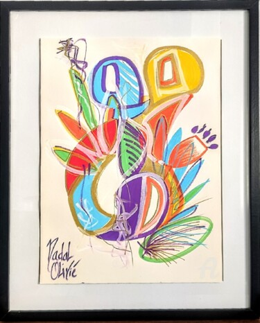 Zeichnungen mit dem Titel "DESERT FLOWER" von Nathalie Nadal-Olivié, Original-Kunstwerk, Marker