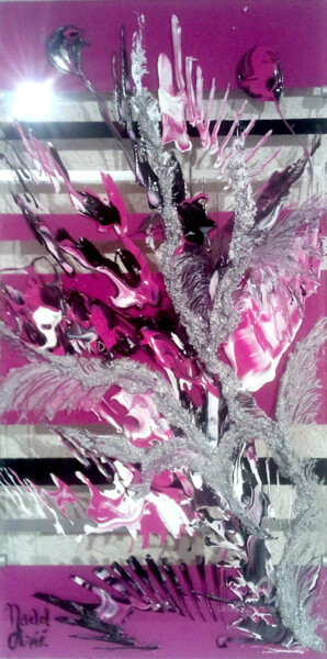 Schilderij getiteld "OEUVRE UNIQUE "PINK…" door Nathalie Nadal-Olivié, Origineel Kunstwerk, Acryl