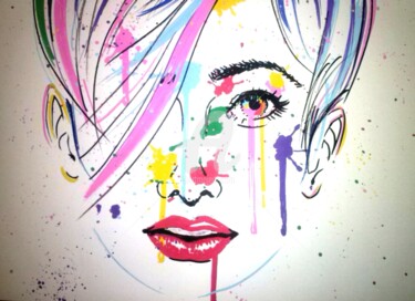 Desenho intitulada "Couleurs #artistsup…" por Natalina, Obras de arte originais, Marcador