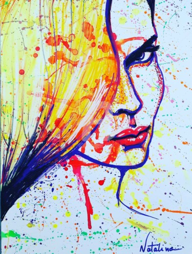 Painting titled "Beauty #artistsuppo…" by Natalina, Original Artwork, Marker