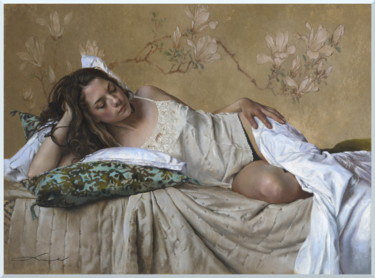 Reproduction Fine-Art "L'âme en fleurs". Отпечатки и Гравюры под названием "Reproduction Fine-A…" - Nathalie Picoulet, Подлинное произведение искусства, Пастель