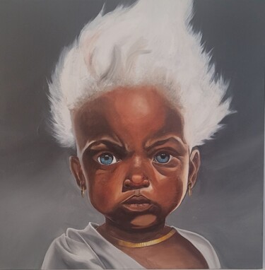 Pintura titulada "Bébé colère" por Nathalie Pouliquen, Obra de arte original, Oleo
