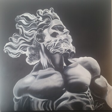 Картина под названием "Zeus" - Nathalie Pouliquen, Подлинное произведение искусства, Масло