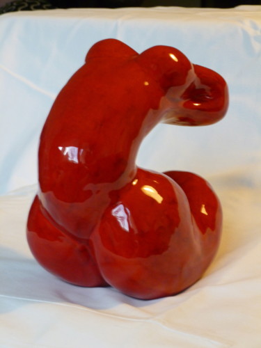 Sculpture intitulée "Rouge" par Nr, Œuvre d'art originale, Terre cuite