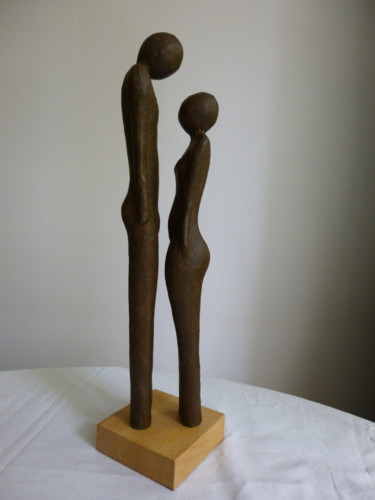 Sculpture intitulée "Couple" par Nr, Œuvre d'art originale, Terre cuite