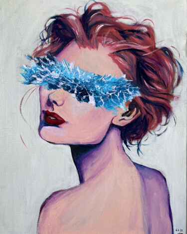 Malerei mit dem Titel "ocean eyes" von Nathalie S., Original-Kunstwerk, Acryl