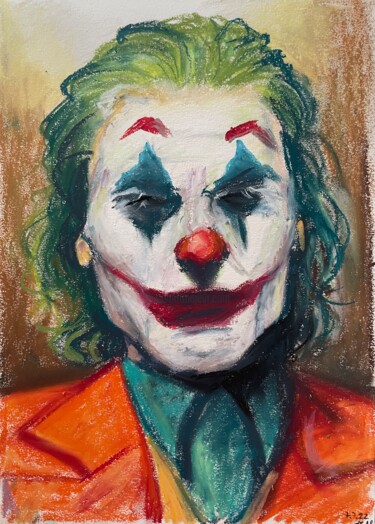 Schilderij getiteld "Joker - Joaquin Pho…" door Nathalie S., Origineel Kunstwerk, Olie