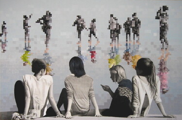 Peinture intitulée "3- Miroirs" par Nathalie Si Pié, Œuvre d'art originale, Acrylique