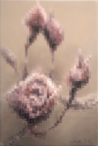 Painting titled "7- Pixels flowers" by Nathalie Si Pié, Original Artwork, Acrylic