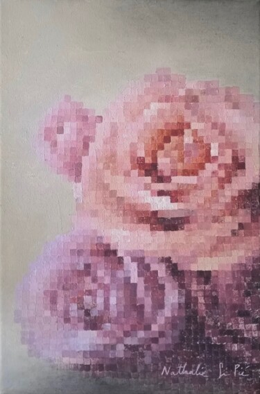 Painting titled "13- Pixels flowers" by Nathalie Si Pié, Original Artwork, Acrylic