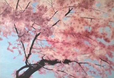 Pintura titulada "Cerisier en fleurs" por Nathalie Si Pié, Obra de arte original, Acrílico