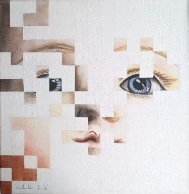 Картина под названием "2 - Face B..." - Nathalie Si Pié, Подлинное произведение искусства, Акрил