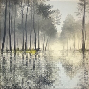 제목이 "Forêt de pins"인 미술작품 Nathalie Si Pié로, 원작, 아크릴