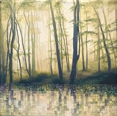 Malerei mit dem Titel "Lumière dans les ar…" von Nathalie Si Pié, Original-Kunstwerk, Acryl