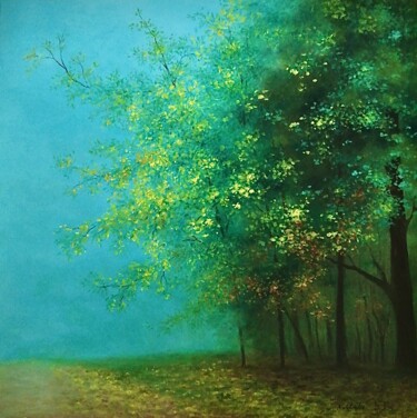 Painting titled "By the roadside / A…" by Nathalie Si Pié, Original Artwork, Oil