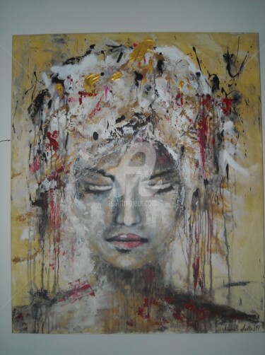 Peinture intitulée "la reveuse" par Nathalie Simard, Œuvre d'art originale, Huile