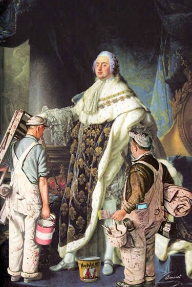 Digitale Kunst getiteld "Louis XVI se fait u…" door Nathalie Simonet, Origineel Kunstwerk, Foto Montage