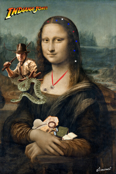 Artes digitais intitulada "Mona Lisa et Indian…" por Nathalie Simonet, Obras de arte originais, Foto Montagem