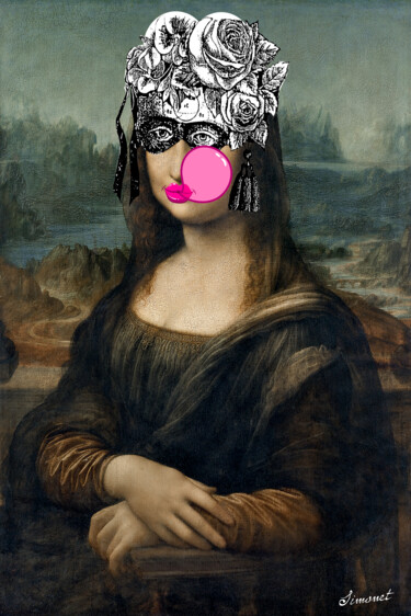 Digital Arts με τίτλο "Mona Lisa et son Bu…" από Nathalie Simonet, Αυθεντικά έργα τέχνης, Φωτογραφία Μοντάζ
