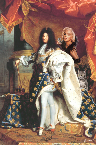 Arte digitale intitolato "Louis XIV et Maryli…" da Nathalie Simonet, Opera d'arte originale, Fotomontaggio