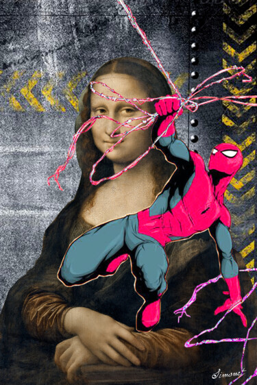 Digital Arts titled "Mona Lisa vs Spider…" by Nathalie Simonet, Original Artwork, Photo Montage