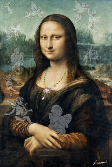 Artes digitais intitulada "Mona Lisa est aux A…" por Nathalie Simonet, Obras de arte originais, Foto Montagem