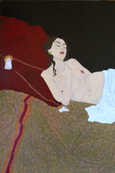 Pittura intitolato "Repos" da Nathalie Sorroche, Opera d'arte originale, Olio