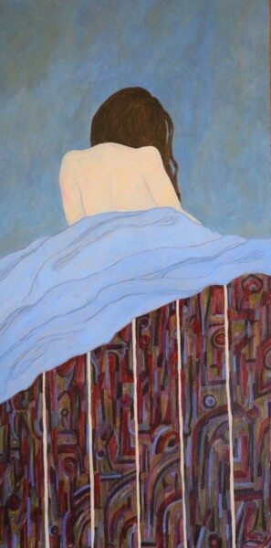 Painting titled "Dos de fille" by Nathalie Sorroche, Original Artwork, Oil