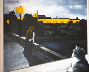 Malerei mit dem Titel "Prague" von Nathalie Soucek, Original-Kunstwerk, Acryl