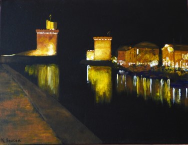 Painting titled "Port de La Rochelle…" by Nathalie Soucek, Original Artwork, Acrylic