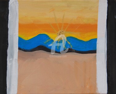 Peinture intitulée "coucher de soleil s…" par Nathalie Thill, Œuvre d'art originale, Huile
