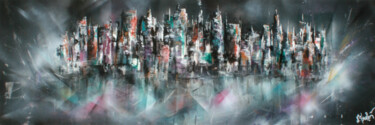 Pintura intitulada "" La citadine en so…" por Nathalie Troalen, Obras de arte originais, Acrílico