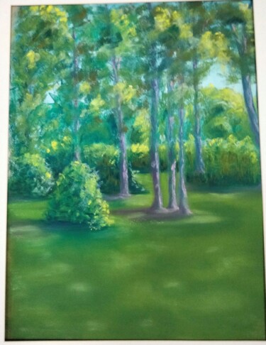 Painting titled "Ballade" by Nathalie Venant, Original Artwork, Pastel Mounted on Other rigid panel
