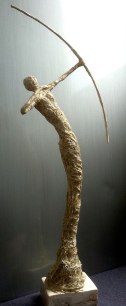 Sculpture titled "Archer" by Nathalie Villate-Lafontaine, Original Artwork, Plaster