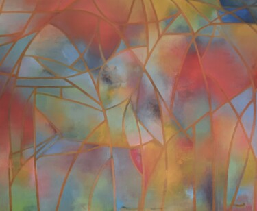 Pintura titulada "Le vitrail" por Nathalie Gautier, Obra de arte original, Oleo Montado en Bastidor de camilla de madera