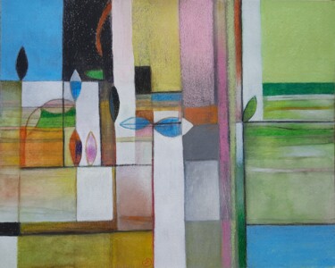 Malerei mit dem Titel "Jeux de constructio…" von Nathalie Gautier, Original-Kunstwerk, Aquarell