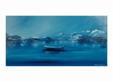 Painting titled "blue boat" by Nathalie Jbeily, Original Artwork