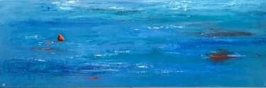 Peinture intitulée "Bleu sur bleu" par Nathalie Le Guillou, Œuvre d'art originale, Huile