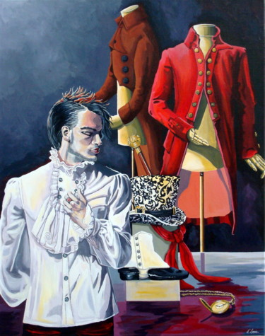 Painting titled "Le dandy" by Nathalie Lemire, Original Artwork, Acrylic