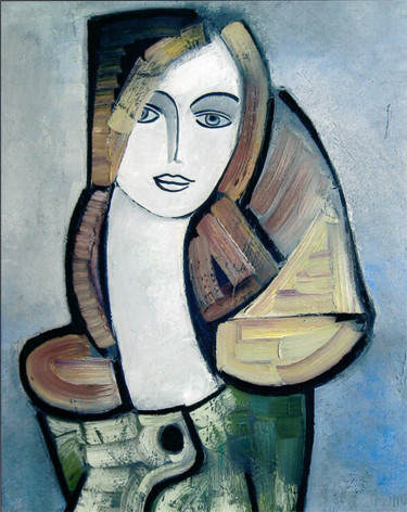 Peinture intitulée "JADE" par Nathalie Mary, Œuvre d'art originale, Huile Monté sur Châssis en bois