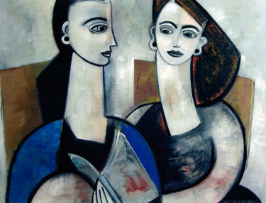 Painting titled "POÉSIE" by Nathalie Mary, Original Artwork, Oil